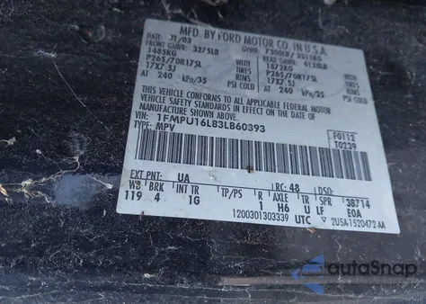 2003 Ford Expedition Xlt from USA, damaged, VIN 1FMPU16L83LB60393